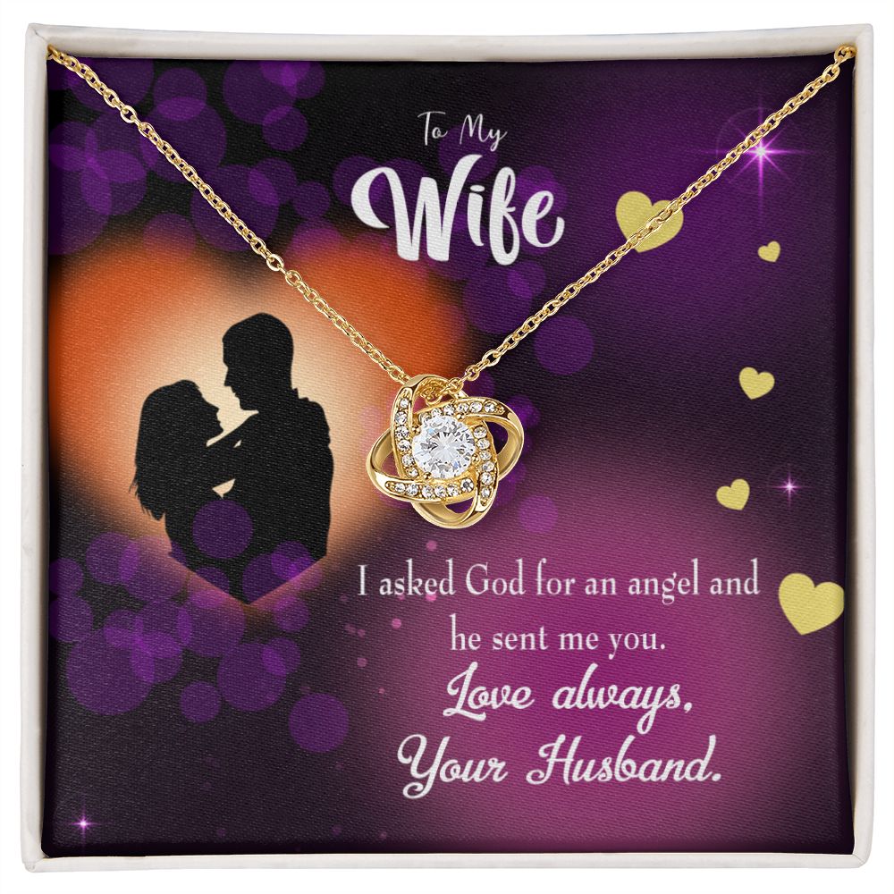 To My Wife You're an Angel Infinity Knot Necklace Message Card-Express Your Love Gifts