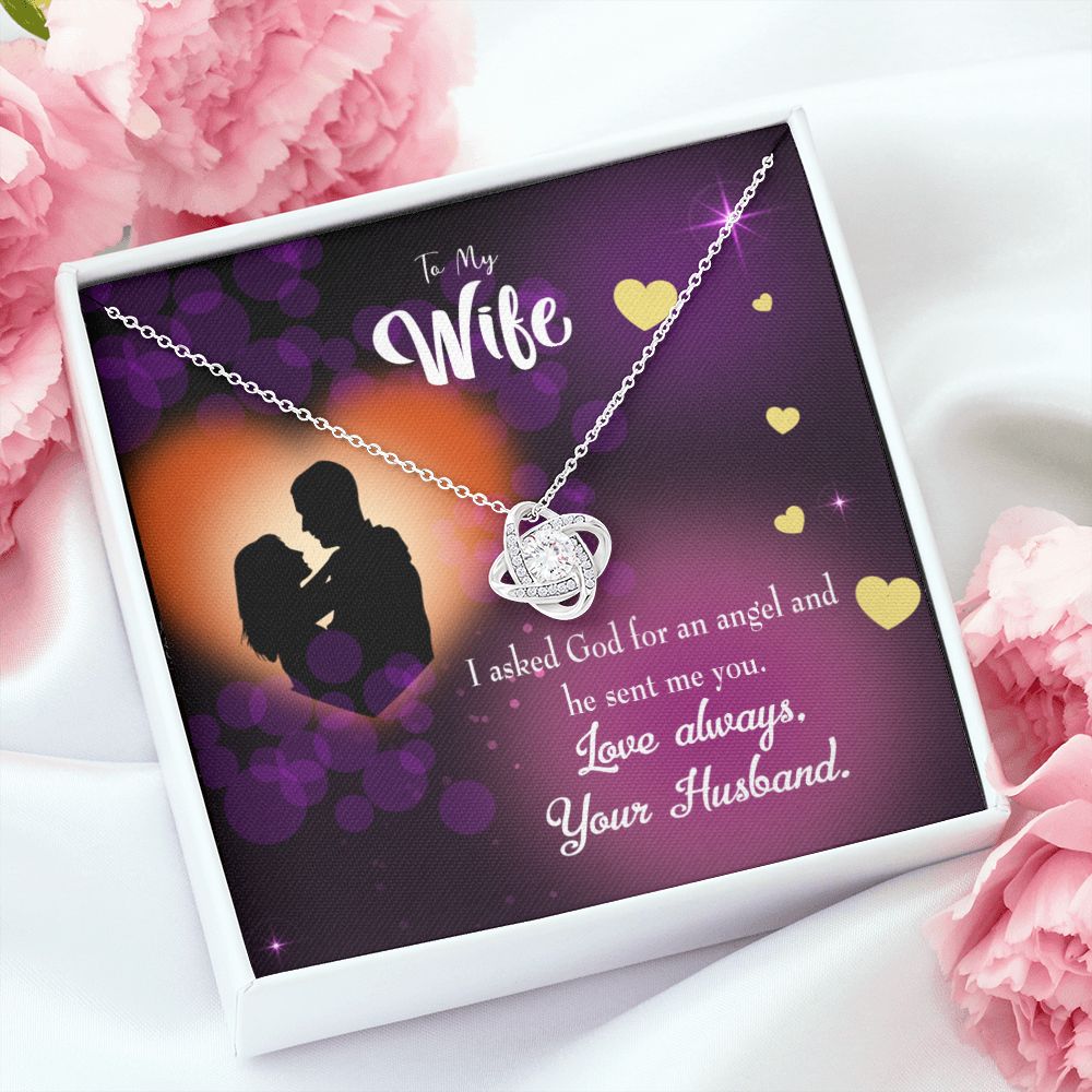 To My Wife You're an Angel Infinity Knot Necklace Message Card-Express Your Love Gifts