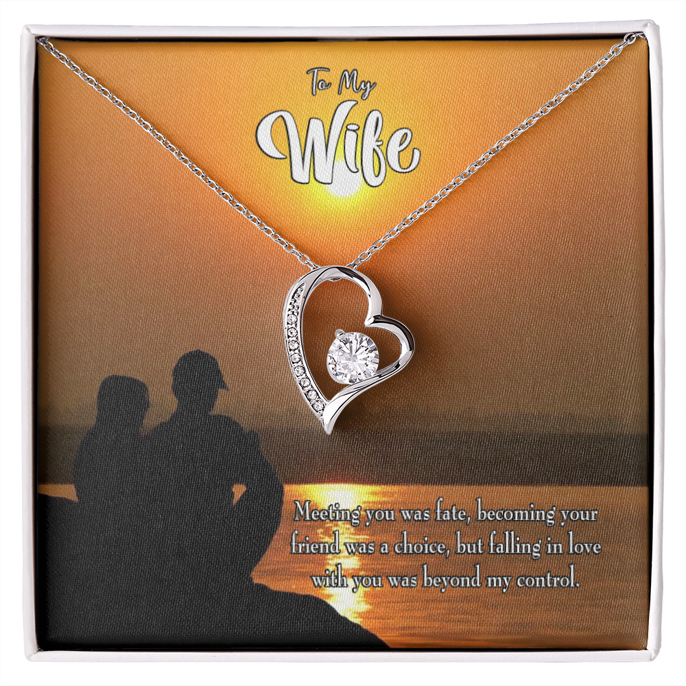 To My Wife You're my Fate Forever Necklace w Message Card-Express Your Love Gifts