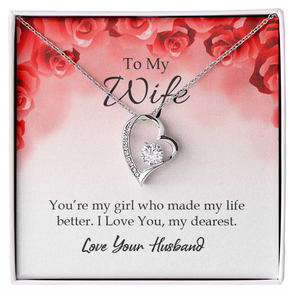 To My Wife You’re My Girl Forever Necklace w Message Card-Express Your Love Gifts