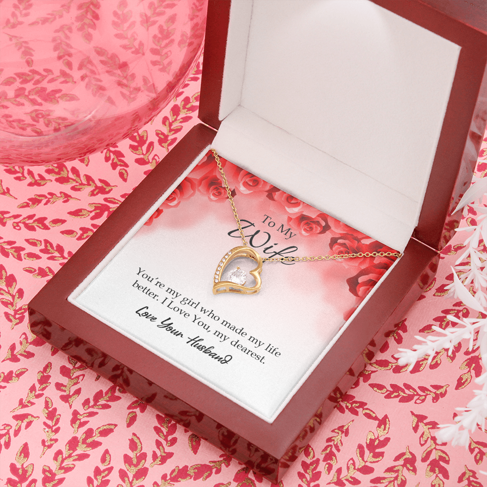 To My Wife You’re My Girl Forever Necklace w Message Card-Express Your Love Gifts