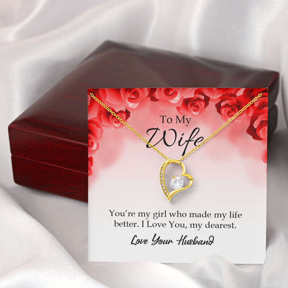 To My Wife You’re My Girl Forever Necklace w Message Card-Express Your Love Gifts