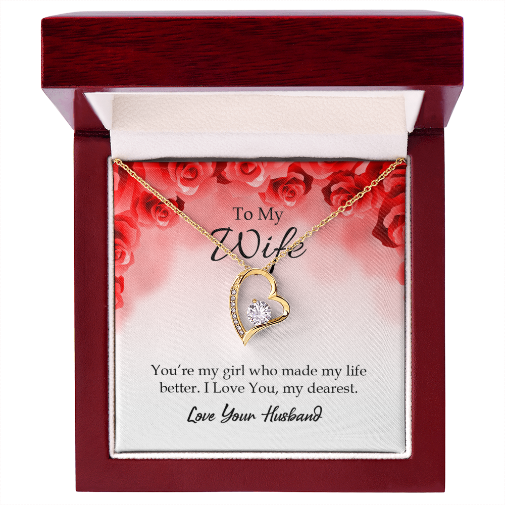 To My Wife You’re My Girl Forever Necklace w Message Card-Express Your Love Gifts