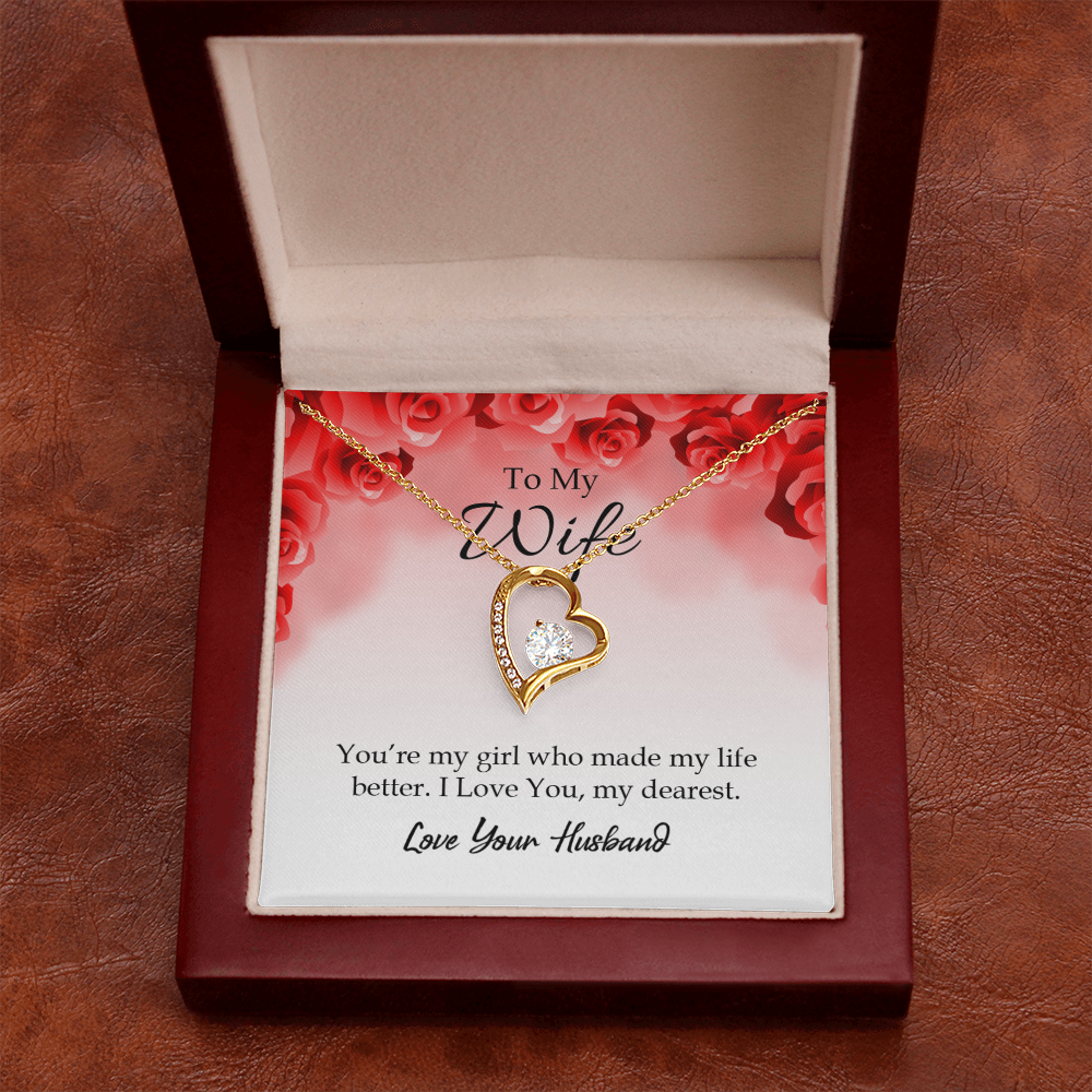 To My Wife You’re My Girl Forever Necklace w Message Card-Express Your Love Gifts