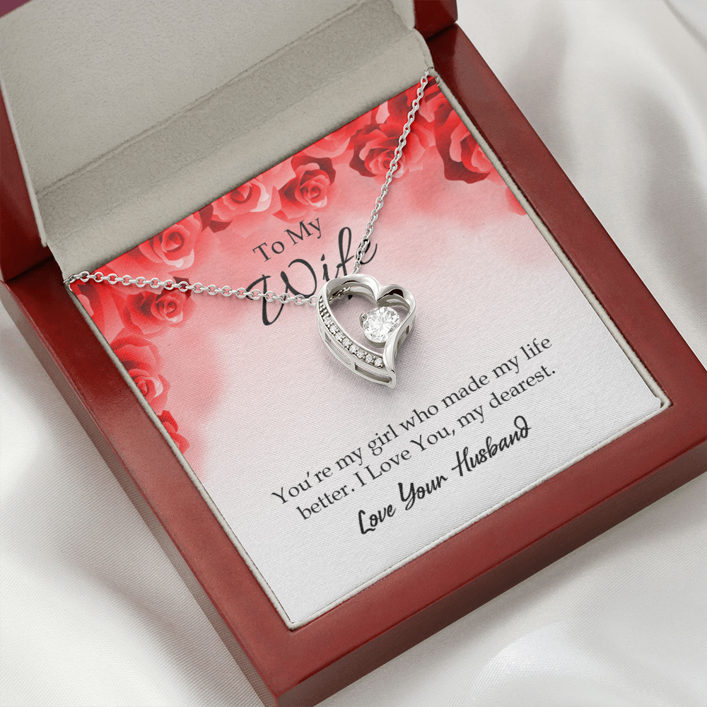 To My Wife You’re My Girl Forever Necklace w Message Card-Express Your Love Gifts