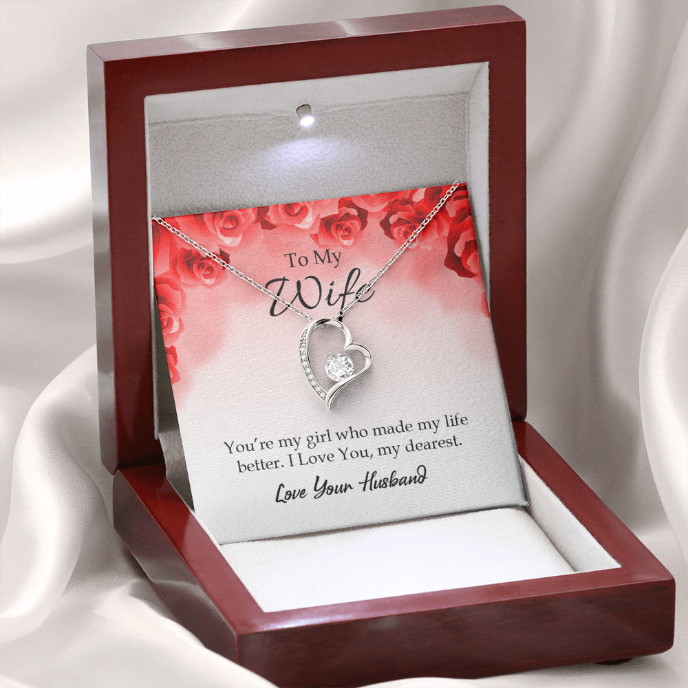 To My Wife You’re My Girl Forever Necklace w Message Card-Express Your Love Gifts