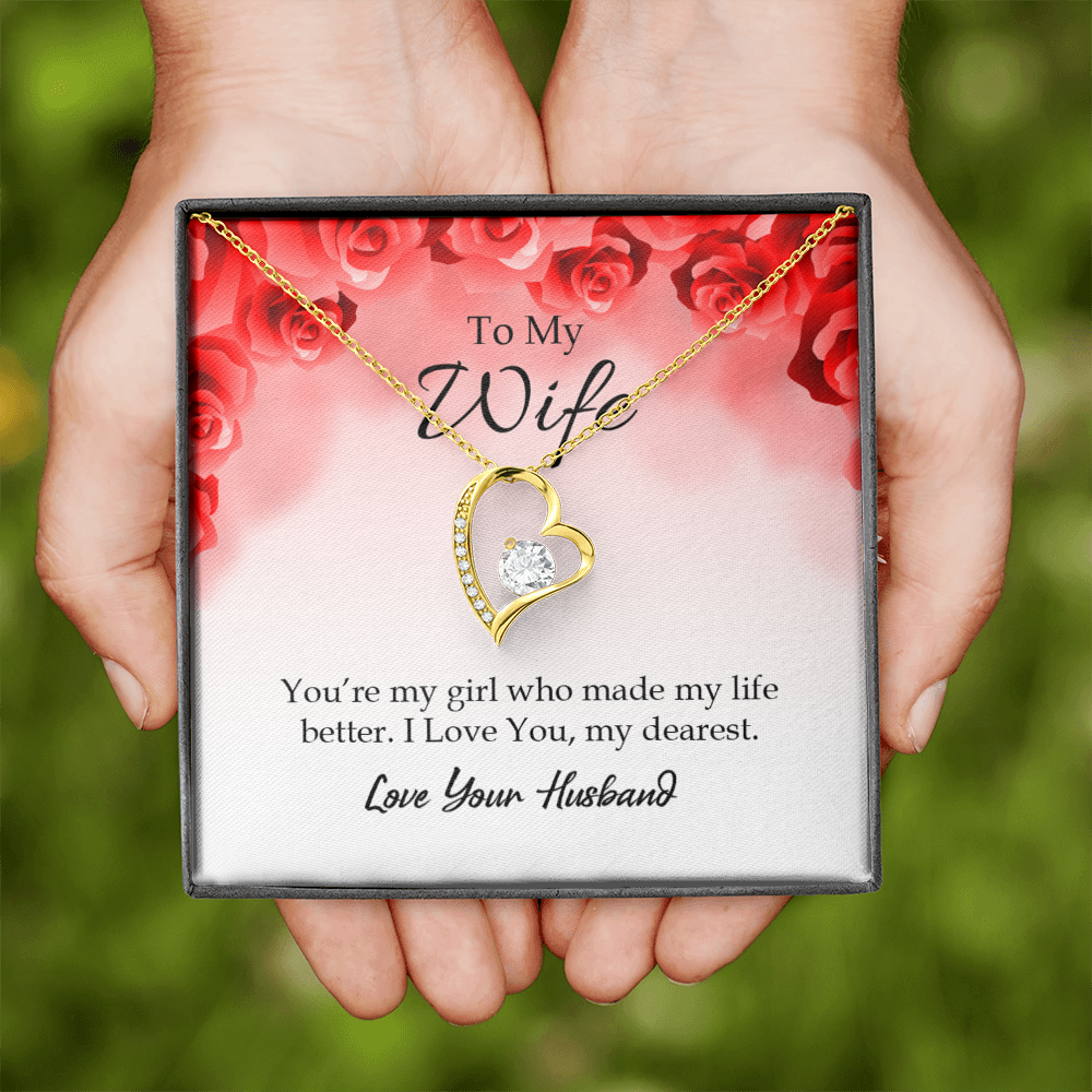 To My Wife You’re My Girl Forever Necklace w Message Card-Express Your Love Gifts