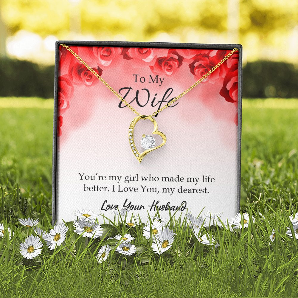 To My Wife You’re My Girl Forever Necklace w Message Card-Express Your Love Gifts