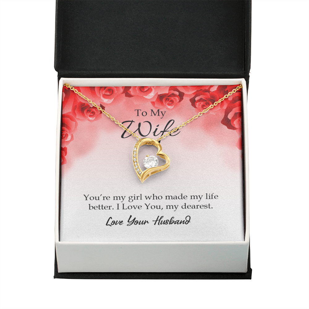 To My Wife You’re My Girl Forever Necklace w Message Card-Express Your Love Gifts