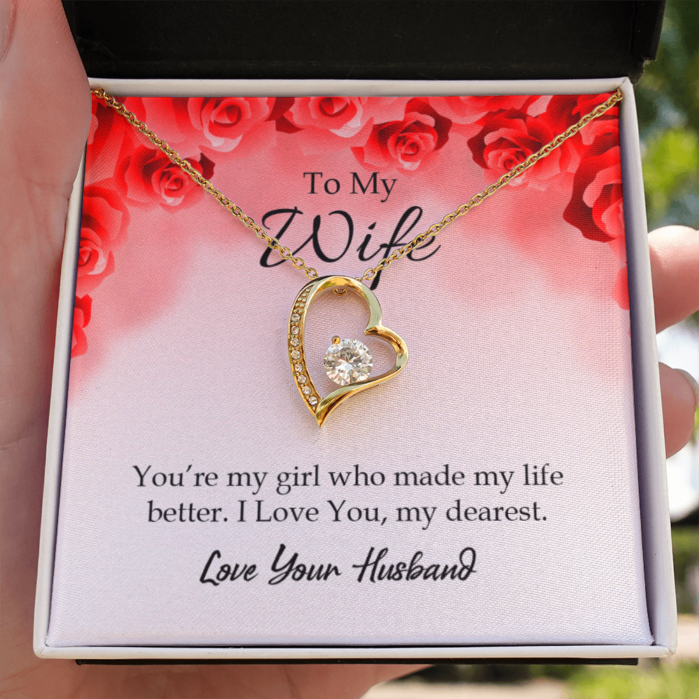 To My Wife You’re My Girl Forever Necklace w Message Card-Express Your Love Gifts