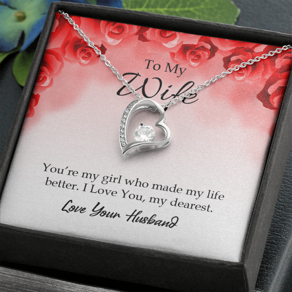 To My Wife You’re My Girl Forever Necklace w Message Card-Express Your Love Gifts