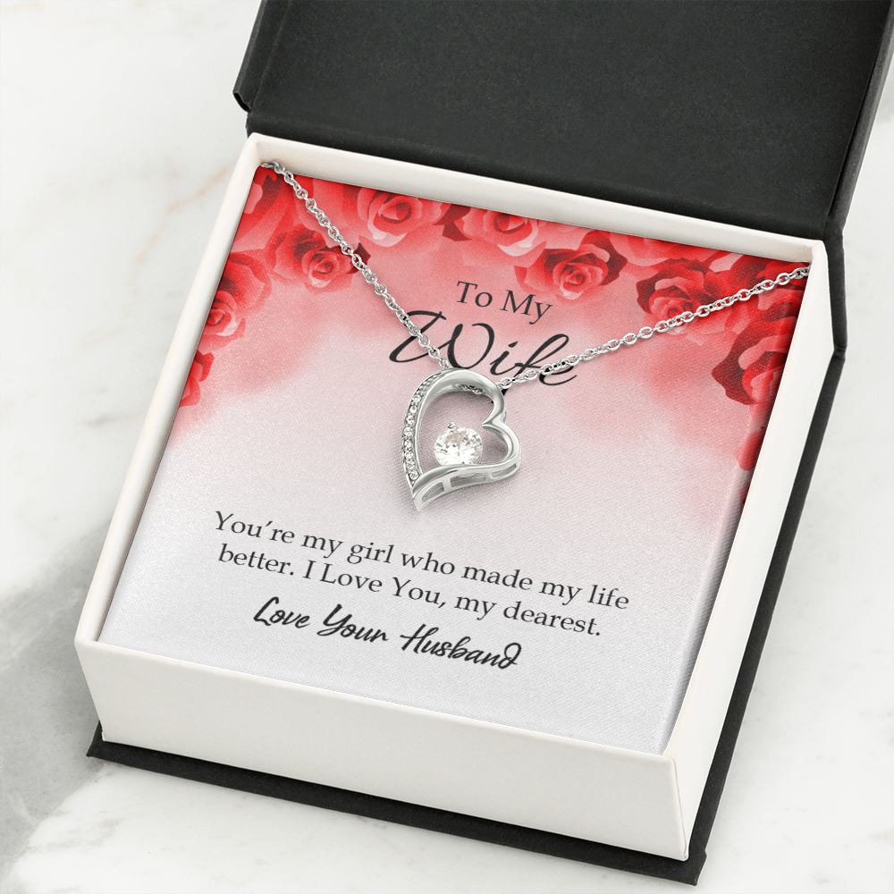 To My Wife You’re My Girl Forever Necklace w Message Card-Express Your Love Gifts