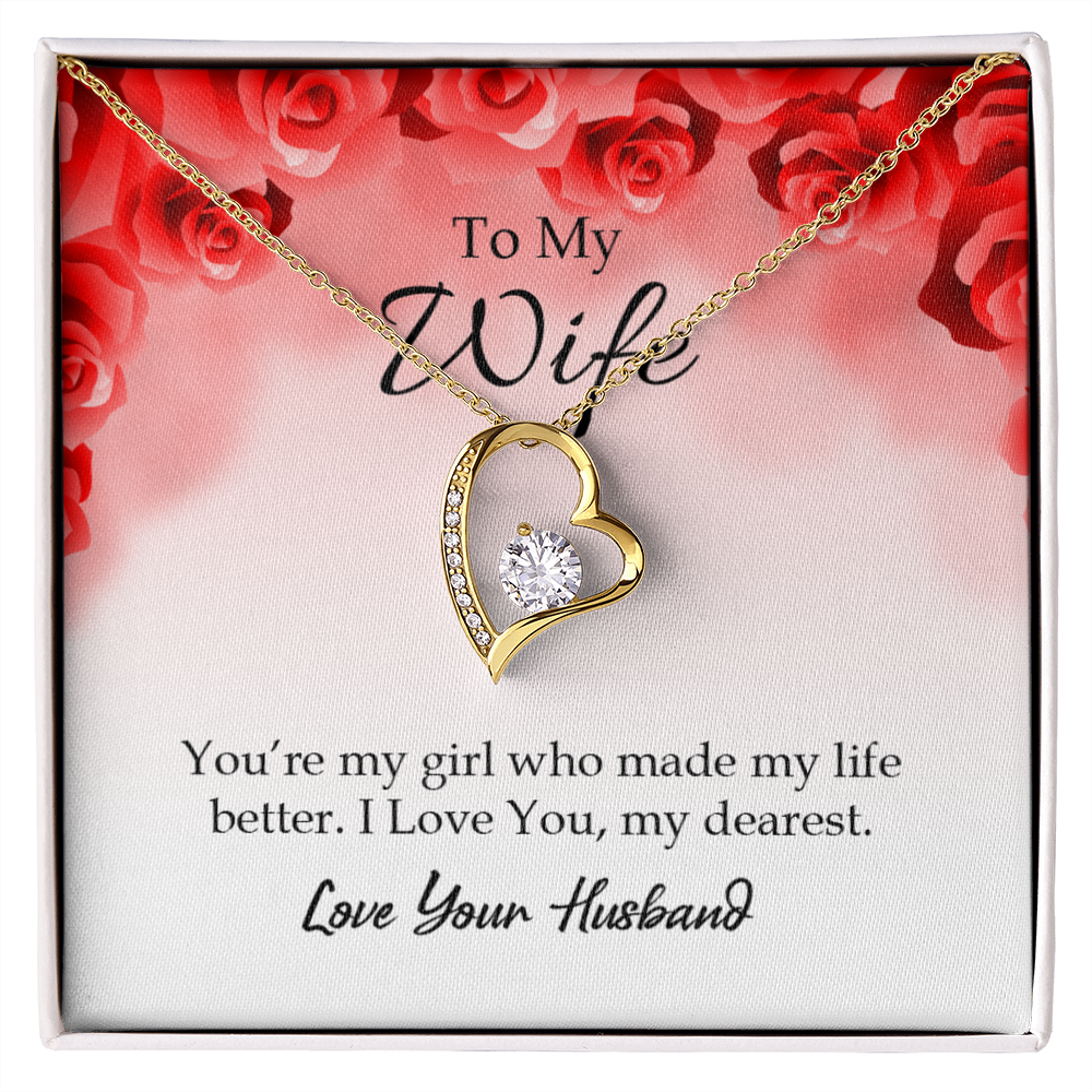 To My Wife You’re My Girl Forever Necklace w Message Card-Express Your Love Gifts