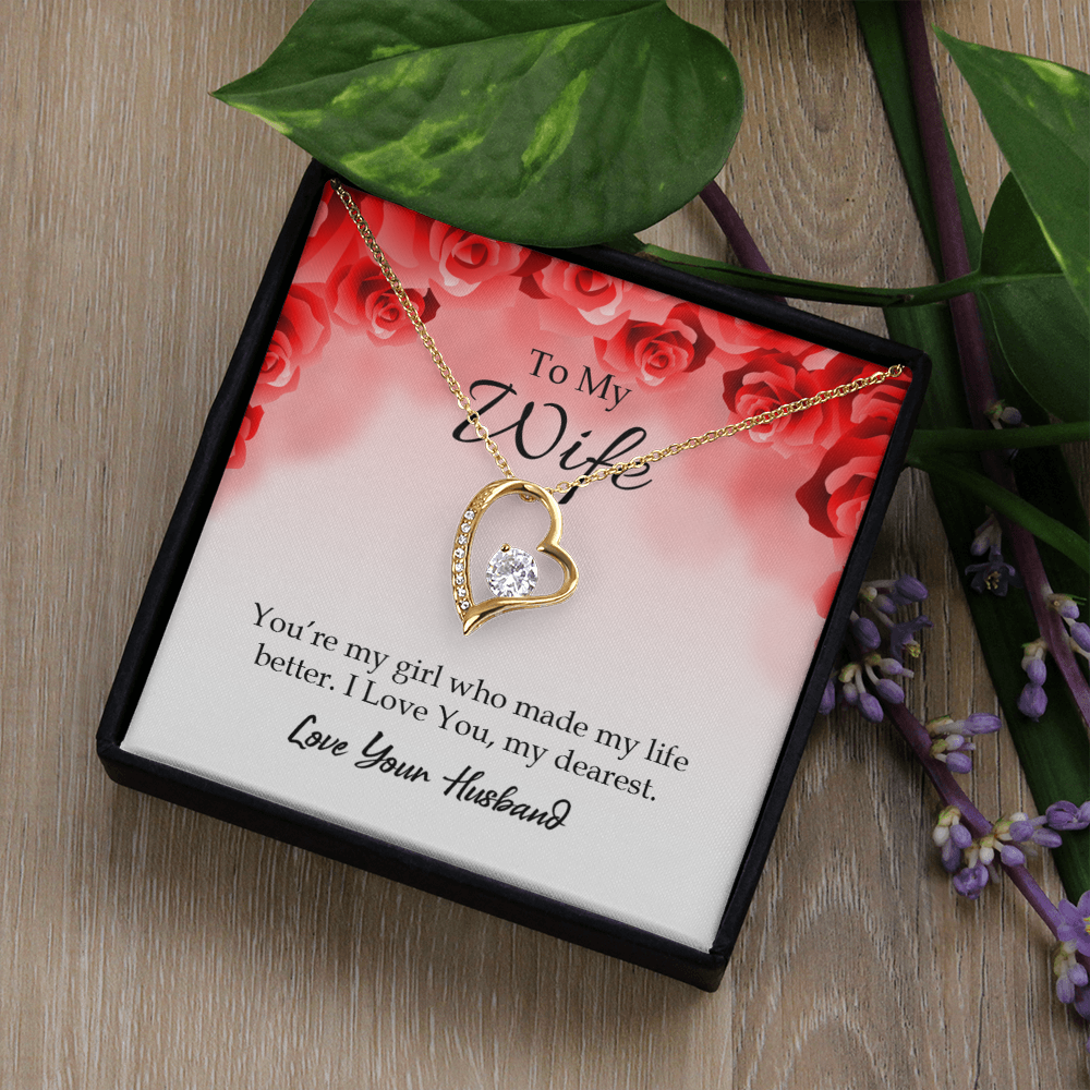 To My Wife You’re My Girl Forever Necklace w Message Card-Express Your Love Gifts