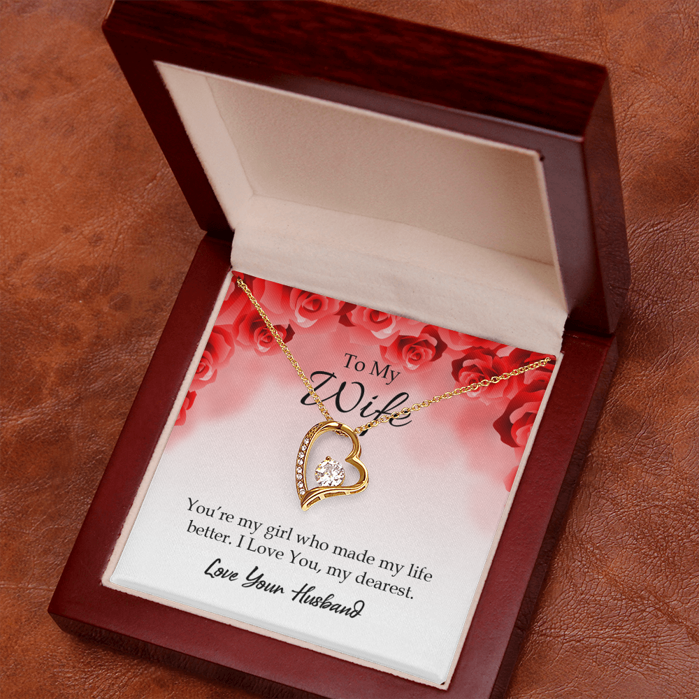 To My Wife You’re My Girl Forever Necklace w Message Card-Express Your Love Gifts