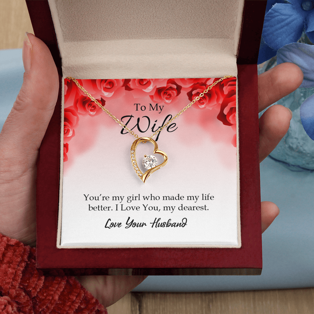 To My Wife You’re My Girl Forever Necklace w Message Card-Express Your Love Gifts