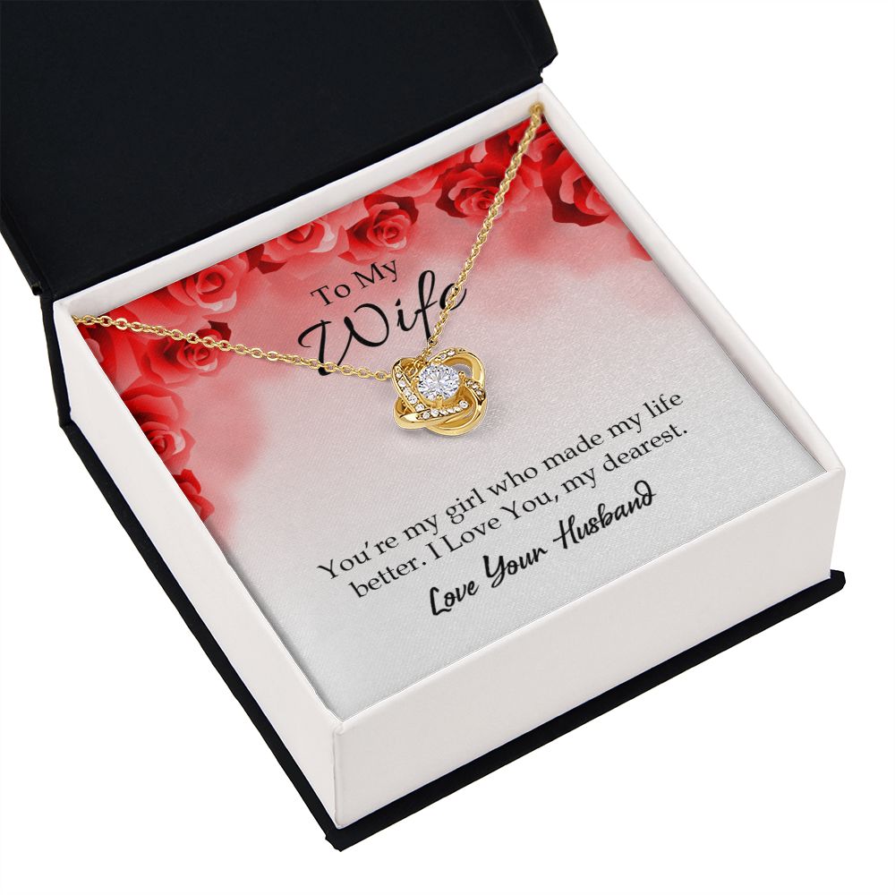 To My Wife You’re My Girl Infinity Knot Necklace Message Card-Express Your Love Gifts