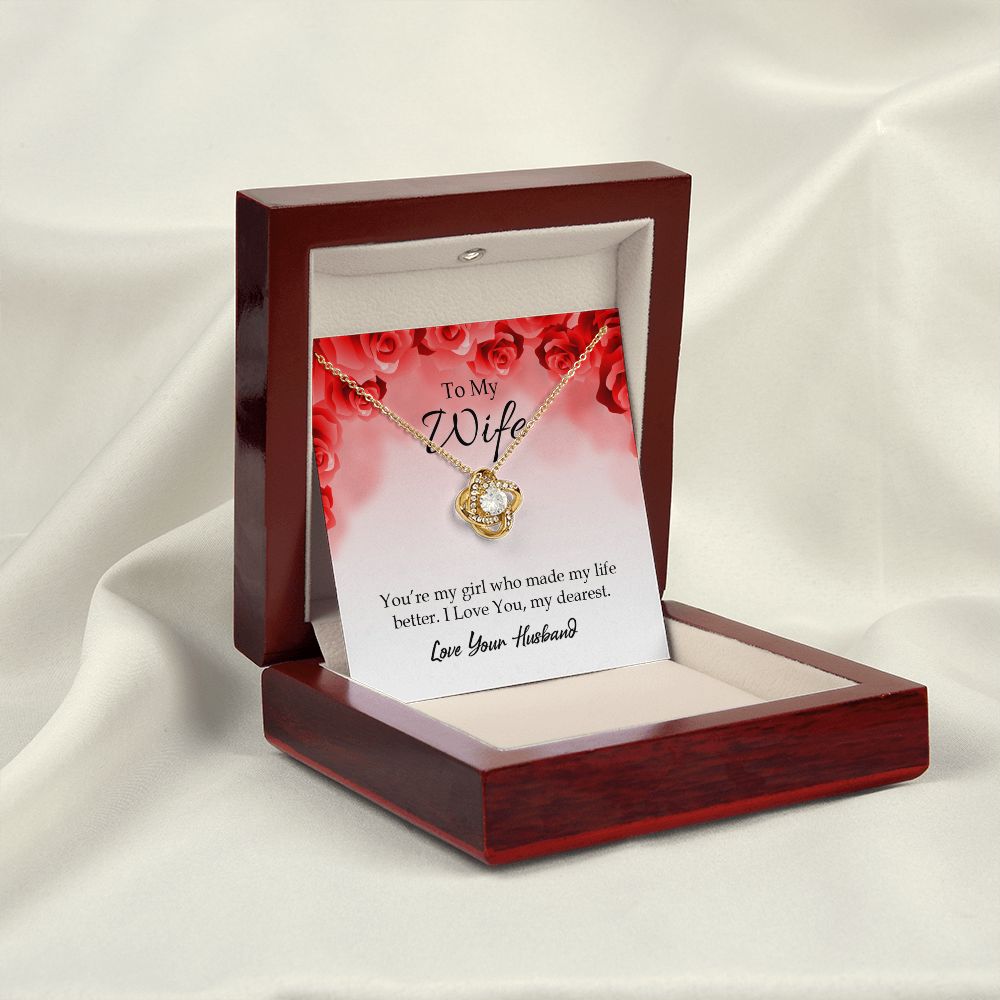 To My Wife You’re My Girl Infinity Knot Necklace Message Card-Express Your Love Gifts