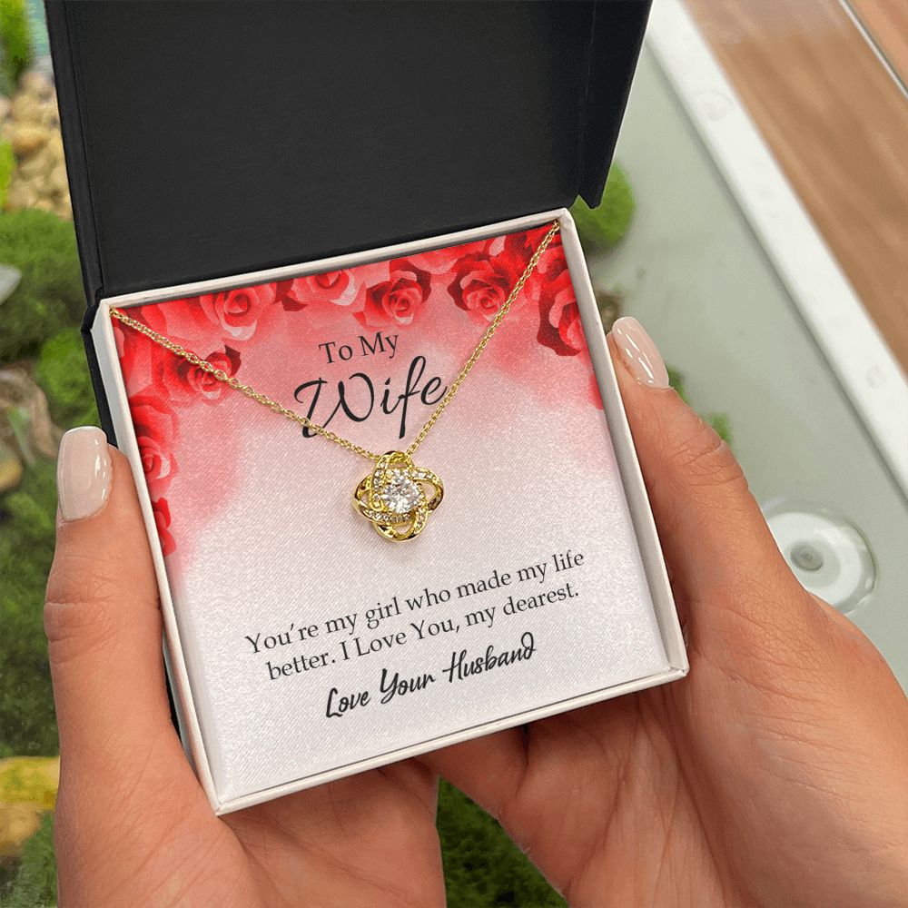 To My Wife You’re My Girl Infinity Knot Necklace Message Card-Express Your Love Gifts