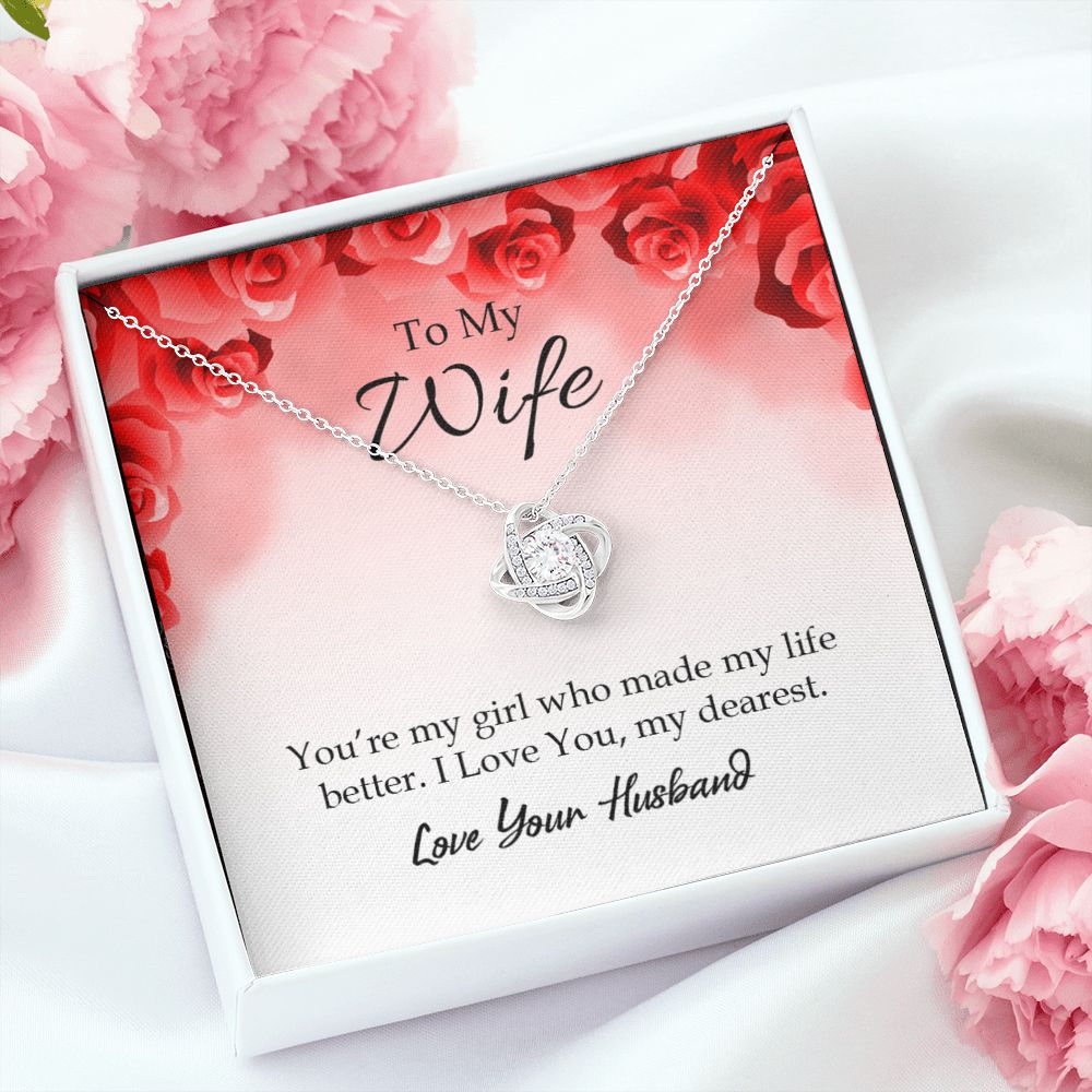 To My Wife You’re My Girl Infinity Knot Necklace Message Card-Express Your Love Gifts