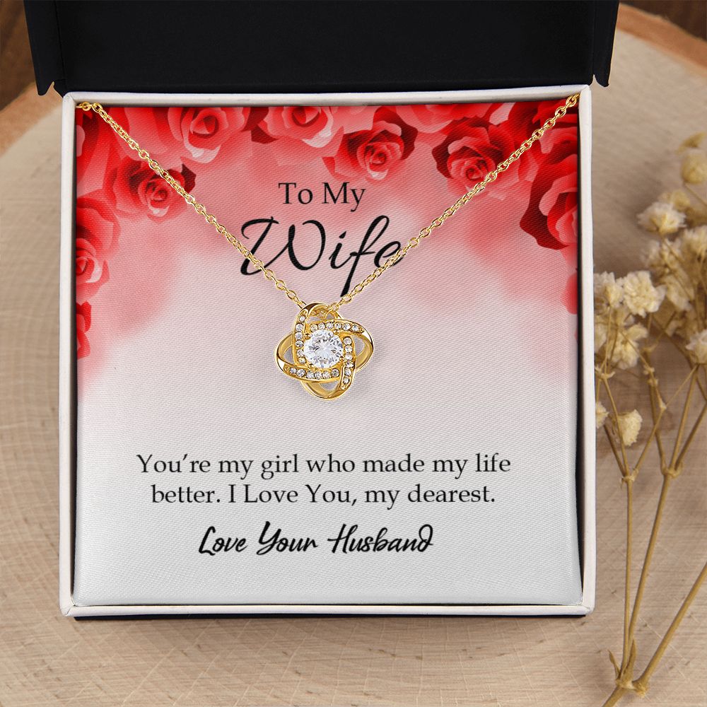 To My Wife You’re My Girl Infinity Knot Necklace Message Card-Express Your Love Gifts