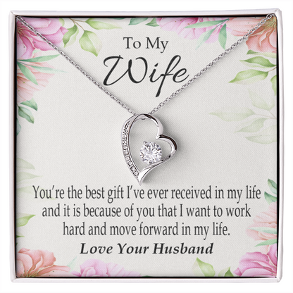 To My Wife You’re The Best Gift Forever Necklace w Message Card-Express Your Love Gifts