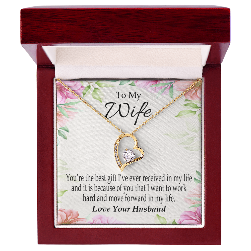 To My Wife You’re The Best Gift Forever Necklace w Message Card-Express Your Love Gifts