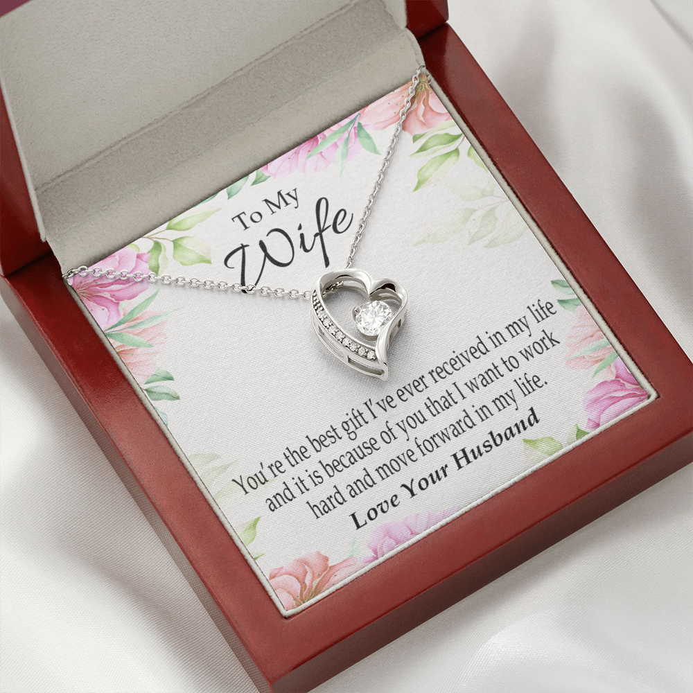 To My Wife You’re The Best Gift Forever Necklace w Message Card-Express Your Love Gifts