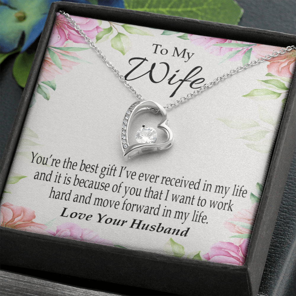 To My Wife You’re The Best Gift Forever Necklace w Message Card-Express Your Love Gifts