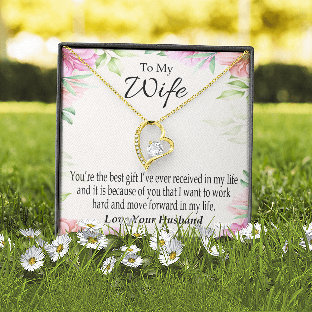 To My Wife You’re The Best Gift Forever Necklace w Message Card-Express Your Love Gifts