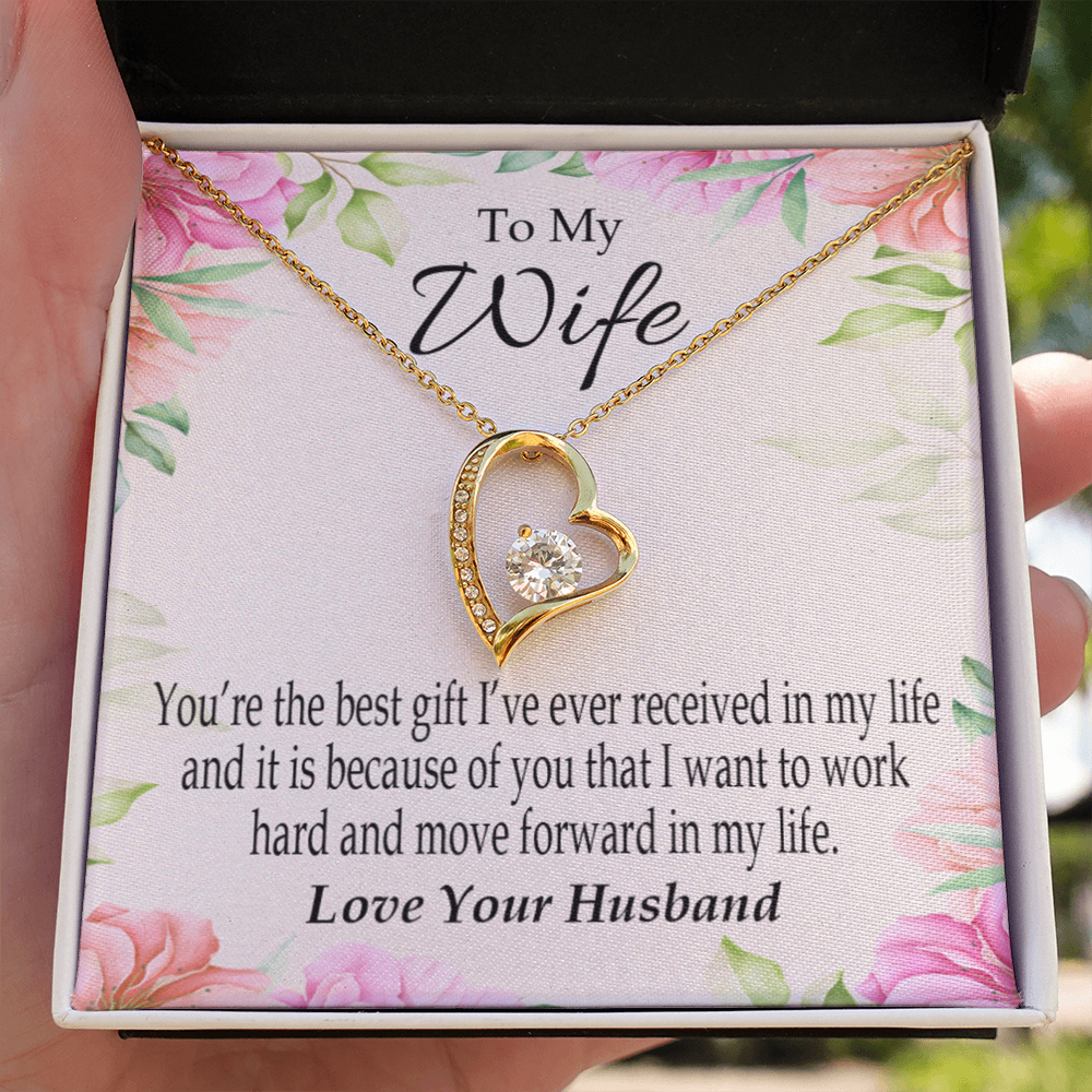 To My Wife You’re The Best Gift Forever Necklace w Message Card-Express Your Love Gifts