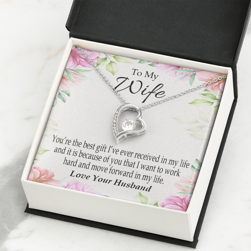 To My Wife You’re The Best Gift Forever Necklace w Message Card-Express Your Love Gifts