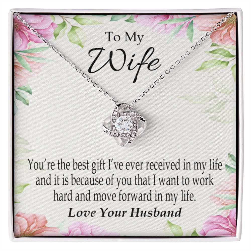 To My Wife You’re The Best Gift Infinity Knot Necklace Message Card-Express Your Love Gifts