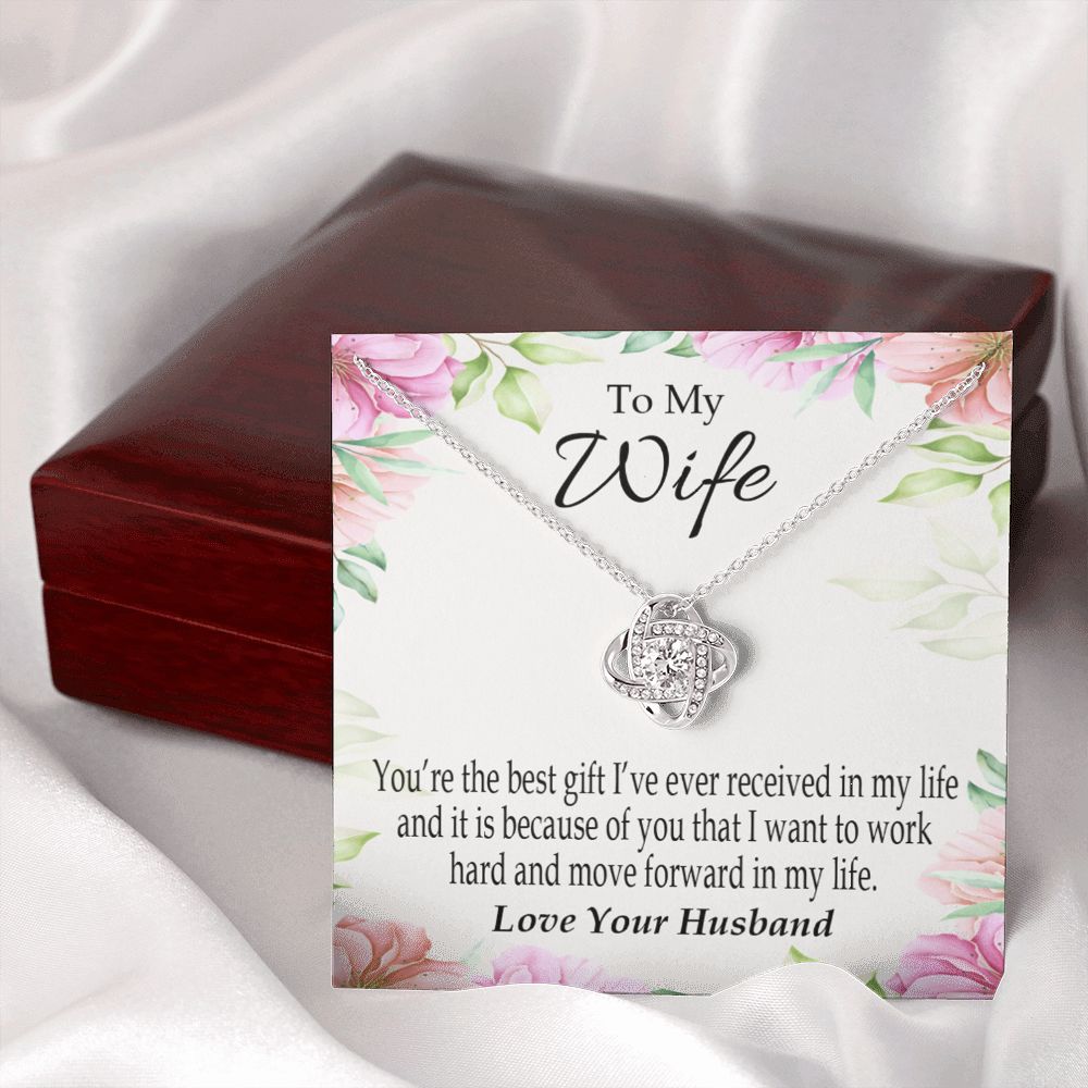 To My Wife You’re The Best Gift Infinity Knot Necklace Message Card-Express Your Love Gifts