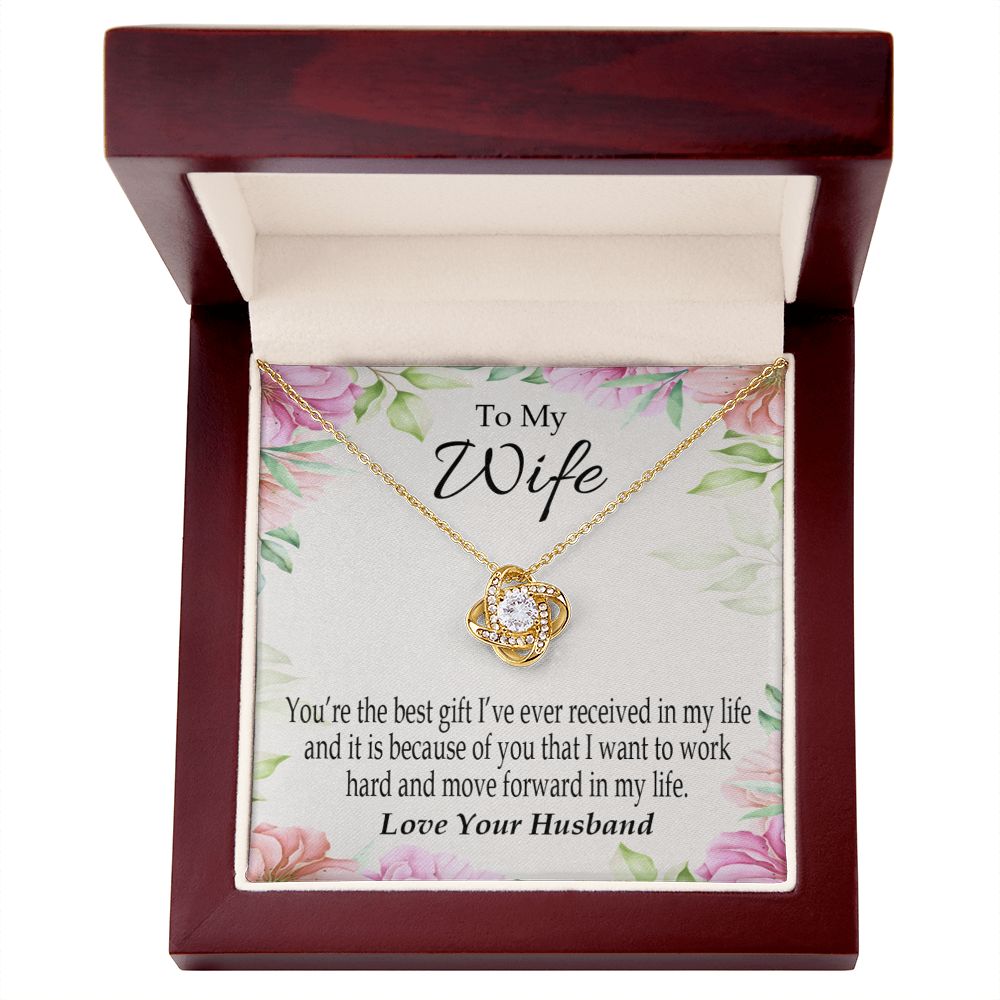 To My Wife You’re The Best Gift Infinity Knot Necklace Message Card-Express Your Love Gifts