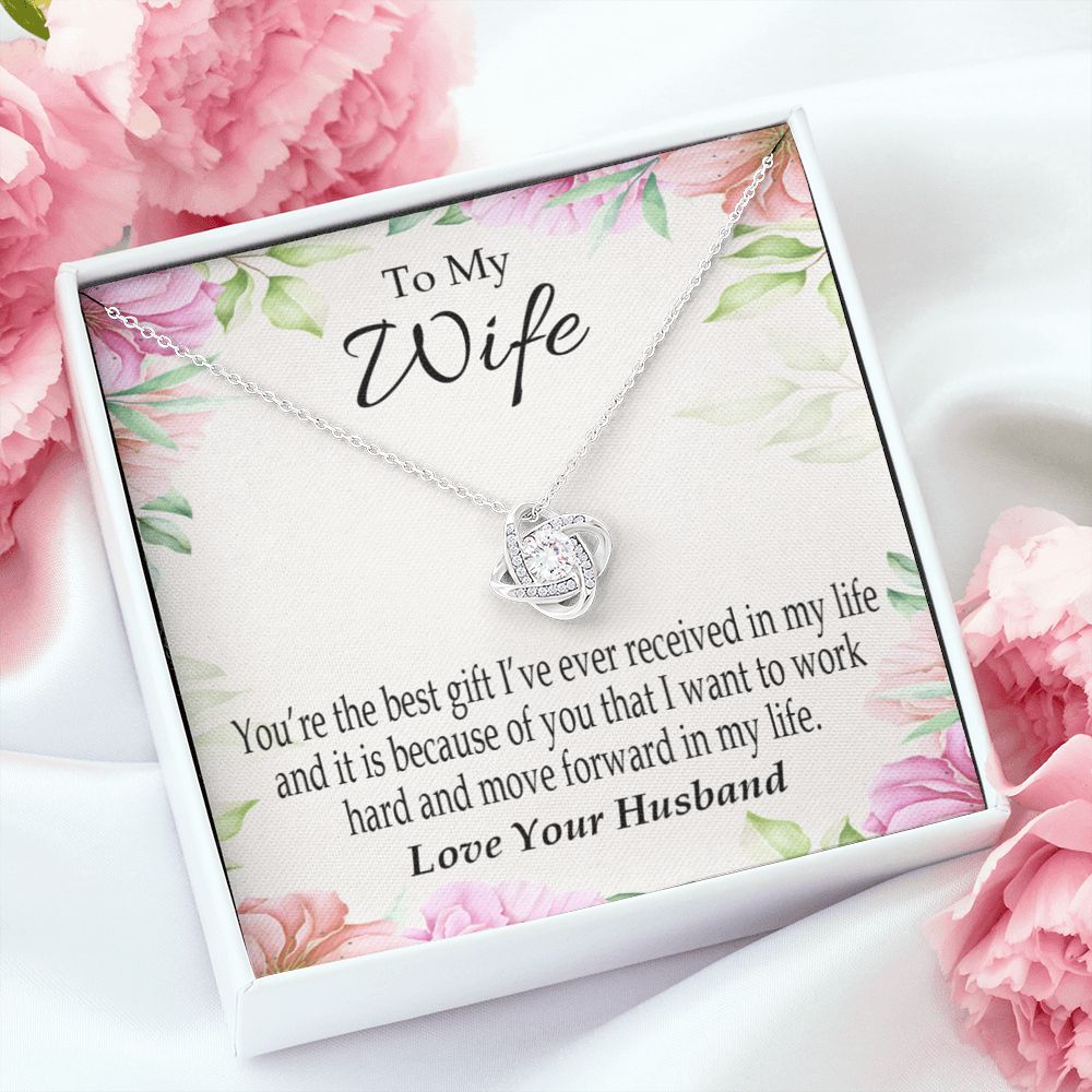 To My Wife You’re The Best Gift Infinity Knot Necklace Message Card-Express Your Love Gifts