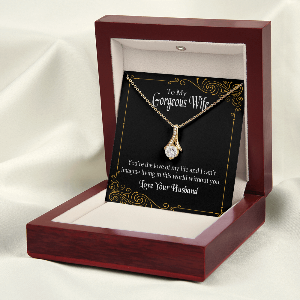 To My Wife You’re The Love of My Life Alluring Ribbon Necklace Message Card-Express Your Love Gifts