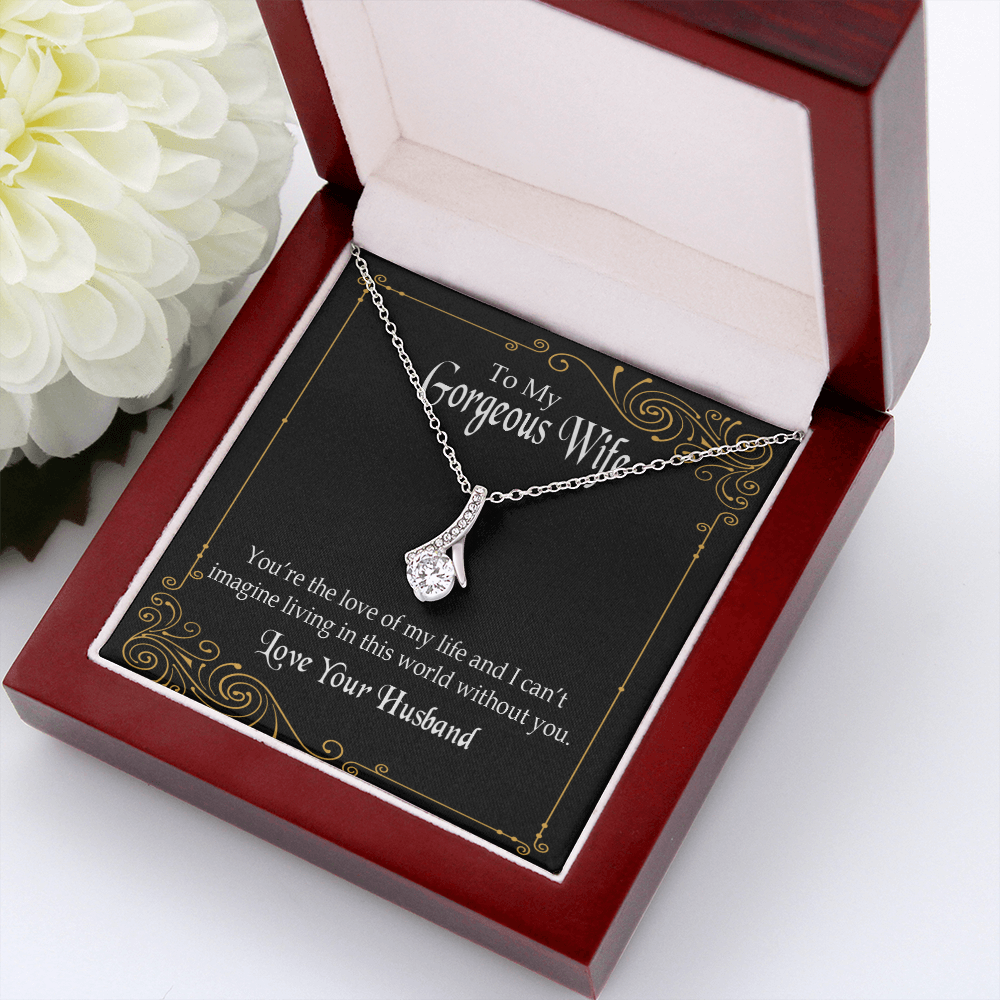 To My Wife You’re The Love of My Life Alluring Ribbon Necklace Message Card-Express Your Love Gifts