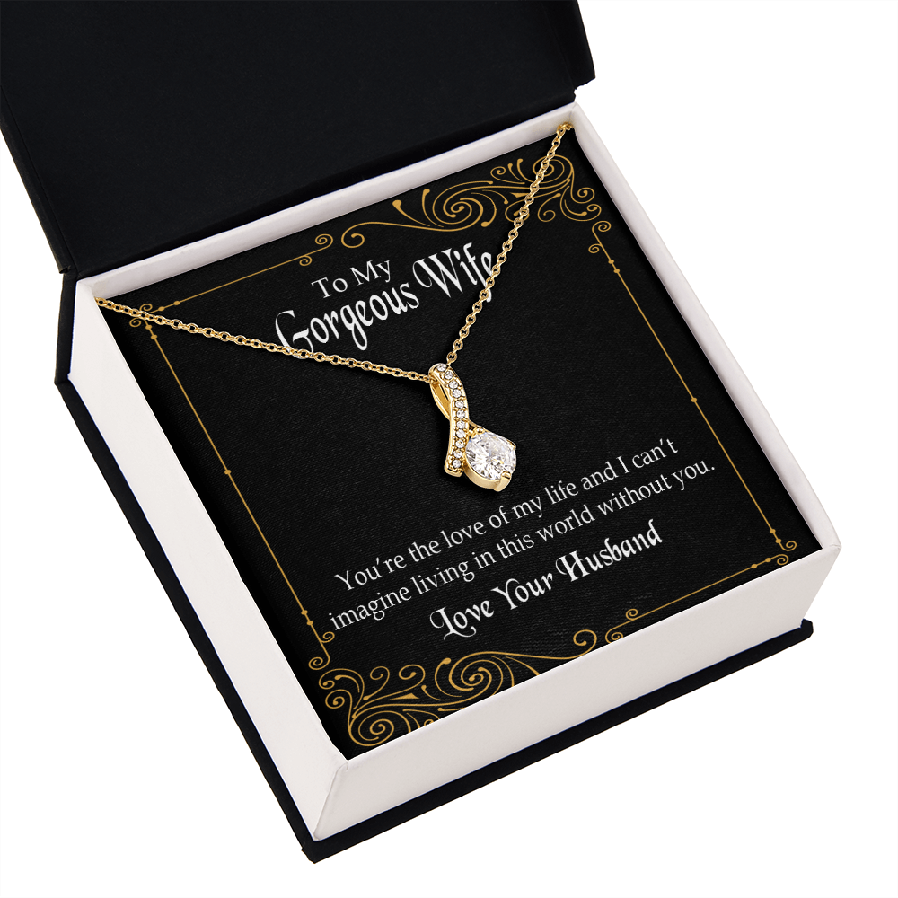 To My Wife You’re The Love of My Life Alluring Ribbon Necklace Message Card-Express Your Love Gifts