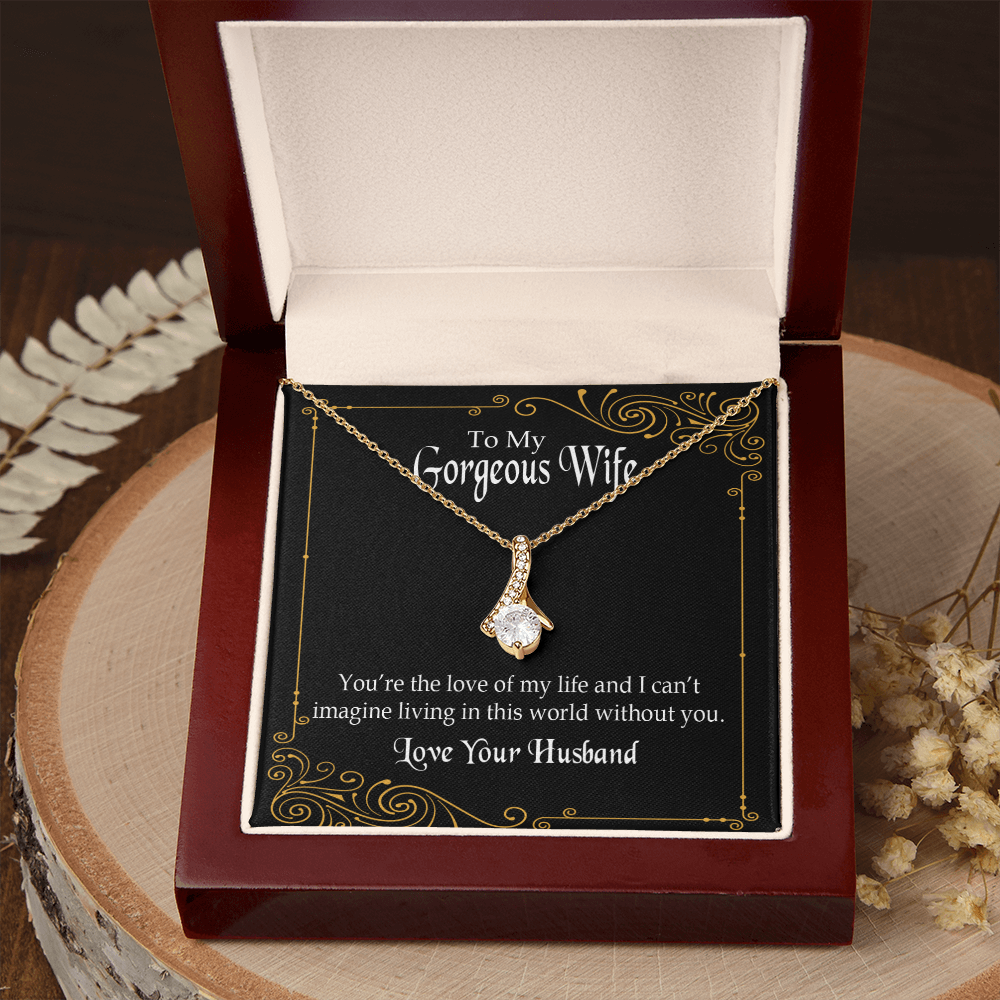 To My Wife You’re The Love of My Life Alluring Ribbon Necklace Message Card-Express Your Love Gifts