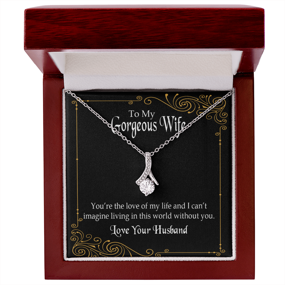 To My Wife You’re The Love of My Life Alluring Ribbon Necklace Message Card-Express Your Love Gifts