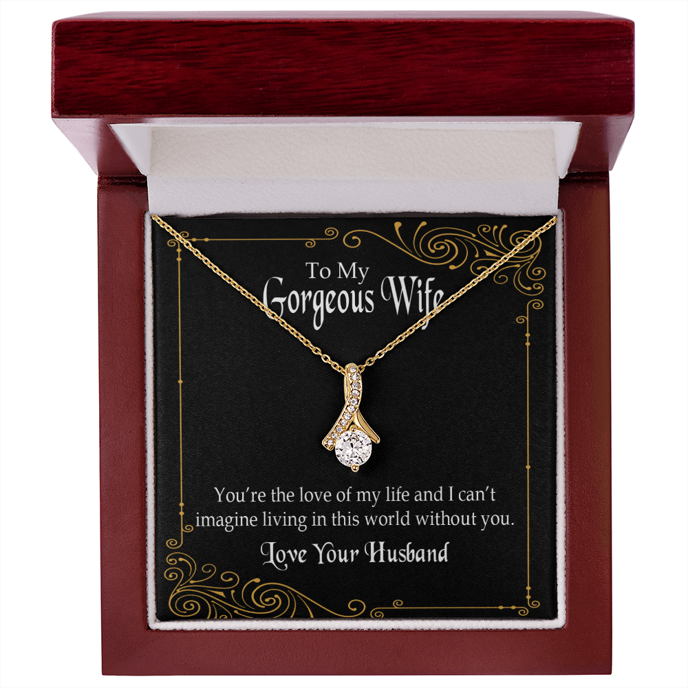 To My Wife You’re The Love of My Life Alluring Ribbon Necklace Message Card-Express Your Love Gifts