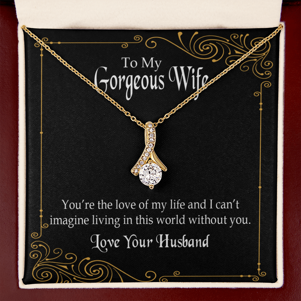 To My Wife You’re The Love of My Life Alluring Ribbon Necklace Message Card-Express Your Love Gifts