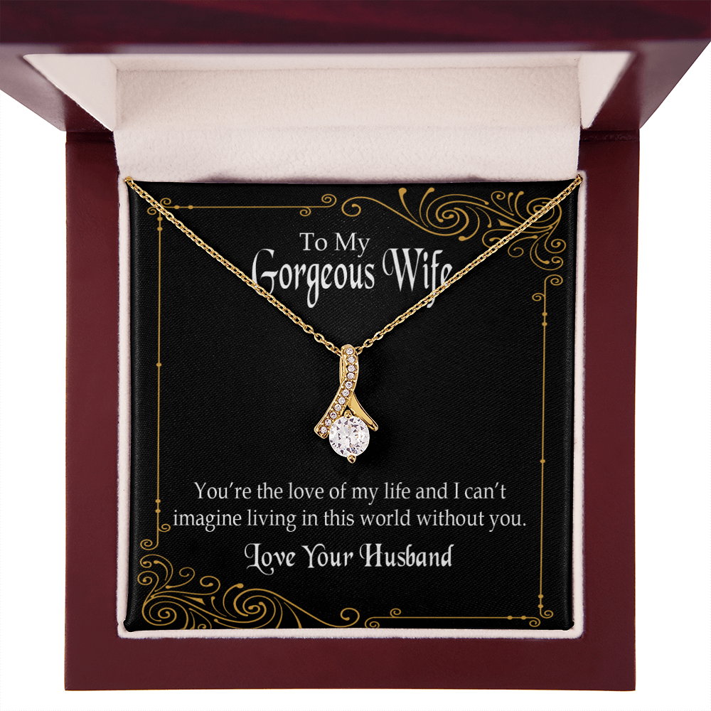 To My Wife You’re The Love of My Life Alluring Ribbon Necklace Message Card-Express Your Love Gifts