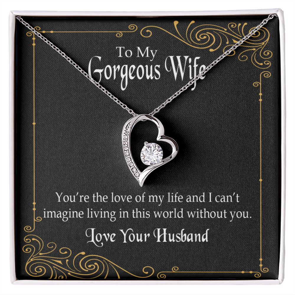 To My Wife You’re The Love of My Life Forever Necklace w Message Card-Express Your Love Gifts