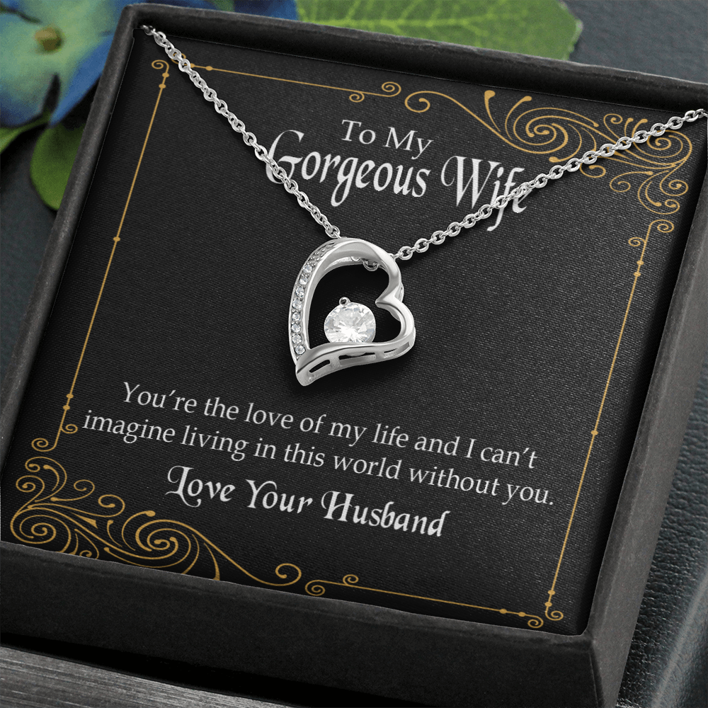 To My Wife You’re The Love of My Life Forever Necklace w Message Card-Express Your Love Gifts