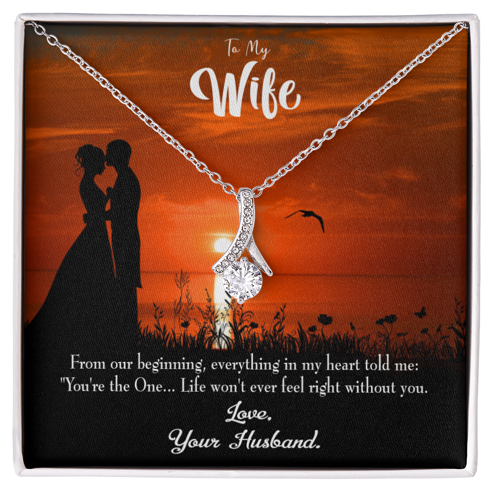 To My Wife You're the One! Alluring Ribbon Necklace Message Card-Express Your Love Gifts