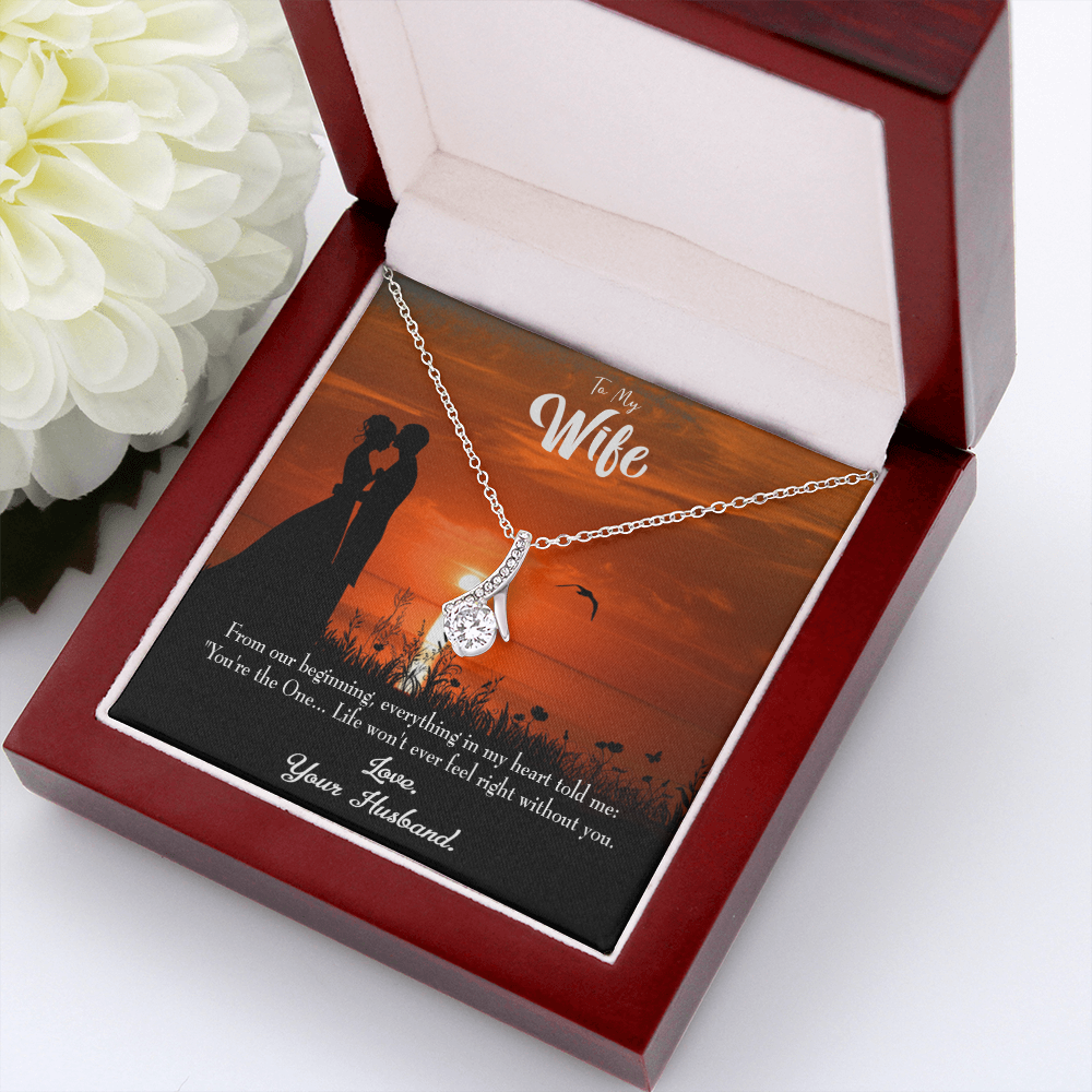 To My Wife You're the One! Alluring Ribbon Necklace Message Card-Express Your Love Gifts