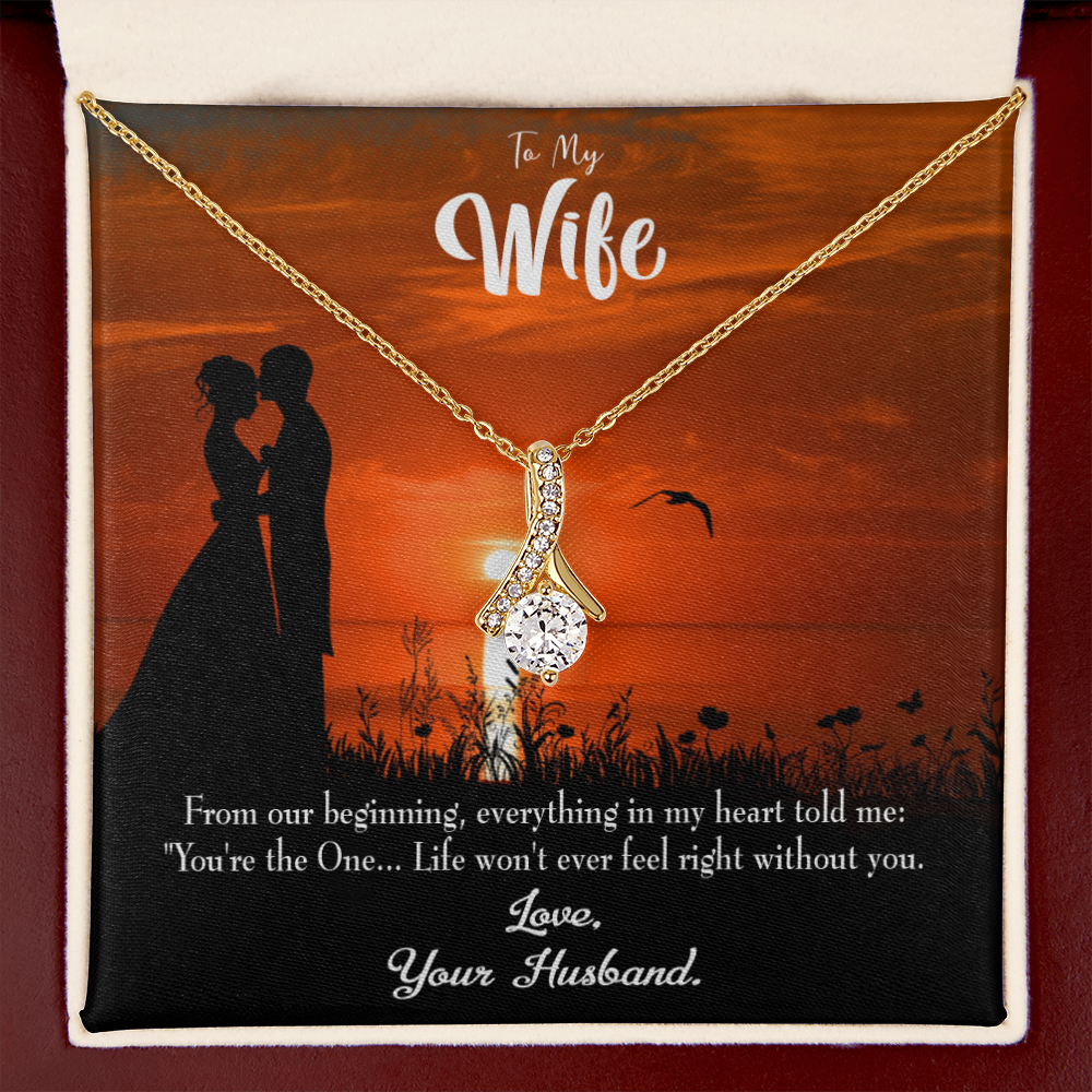 To My Wife You're the One! Alluring Ribbon Necklace Message Card-Express Your Love Gifts