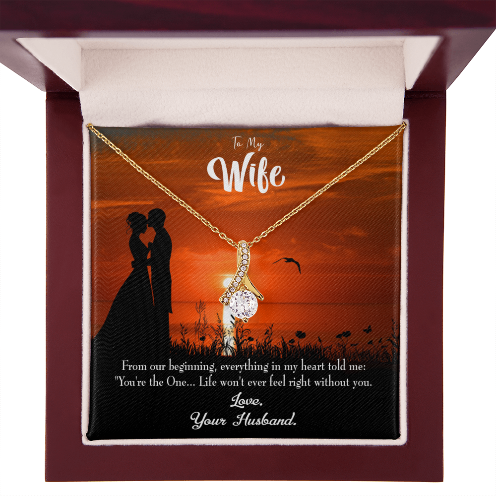 To My Wife You're the One! Alluring Ribbon Necklace Message Card-Express Your Love Gifts